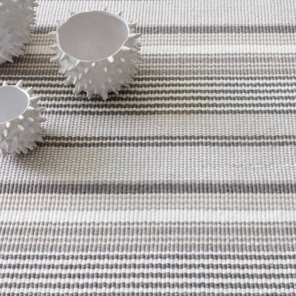 Dash & Albert Gradation Ticking Handwoven Indoor/Outdoor Rug, Grey, 3' x 5'