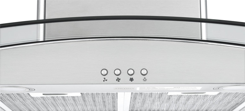 36" Island Glass Range Hood, Stainless Steel