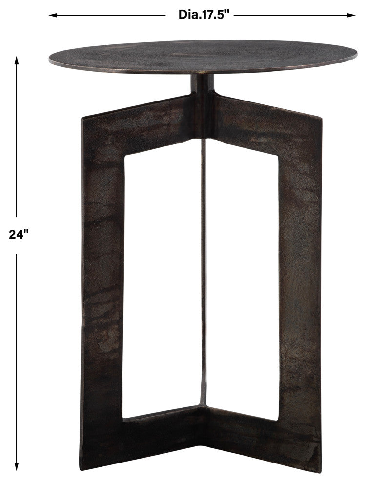 Uttermost Deltoid Gunmetal Accent Table