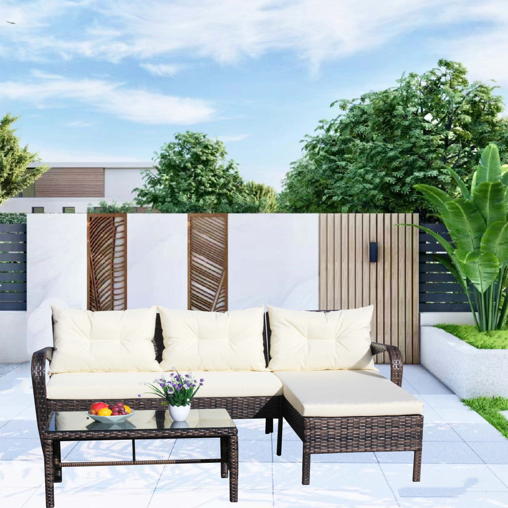 Gewnee Outdoor patio Furniture sets 3 piece Conversation set