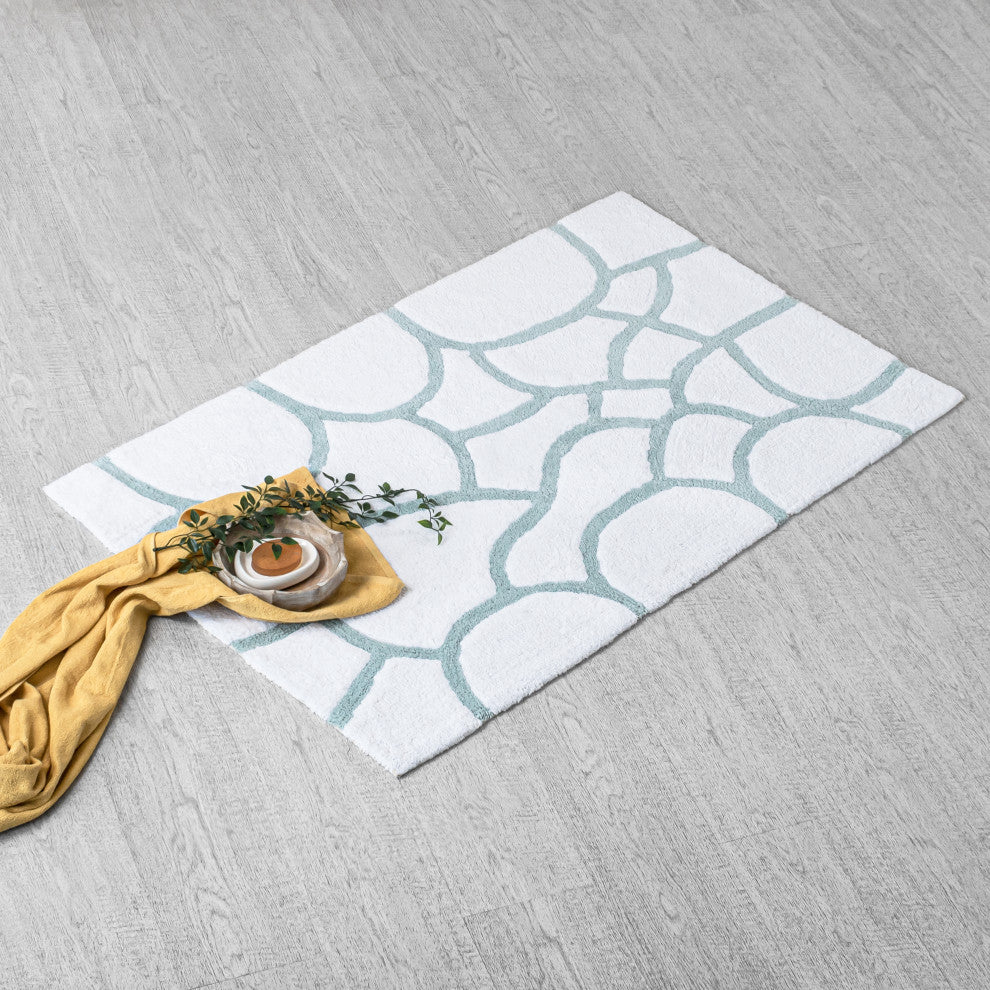 Edington Machine Tufted Bath Mat, Blue, 30x50