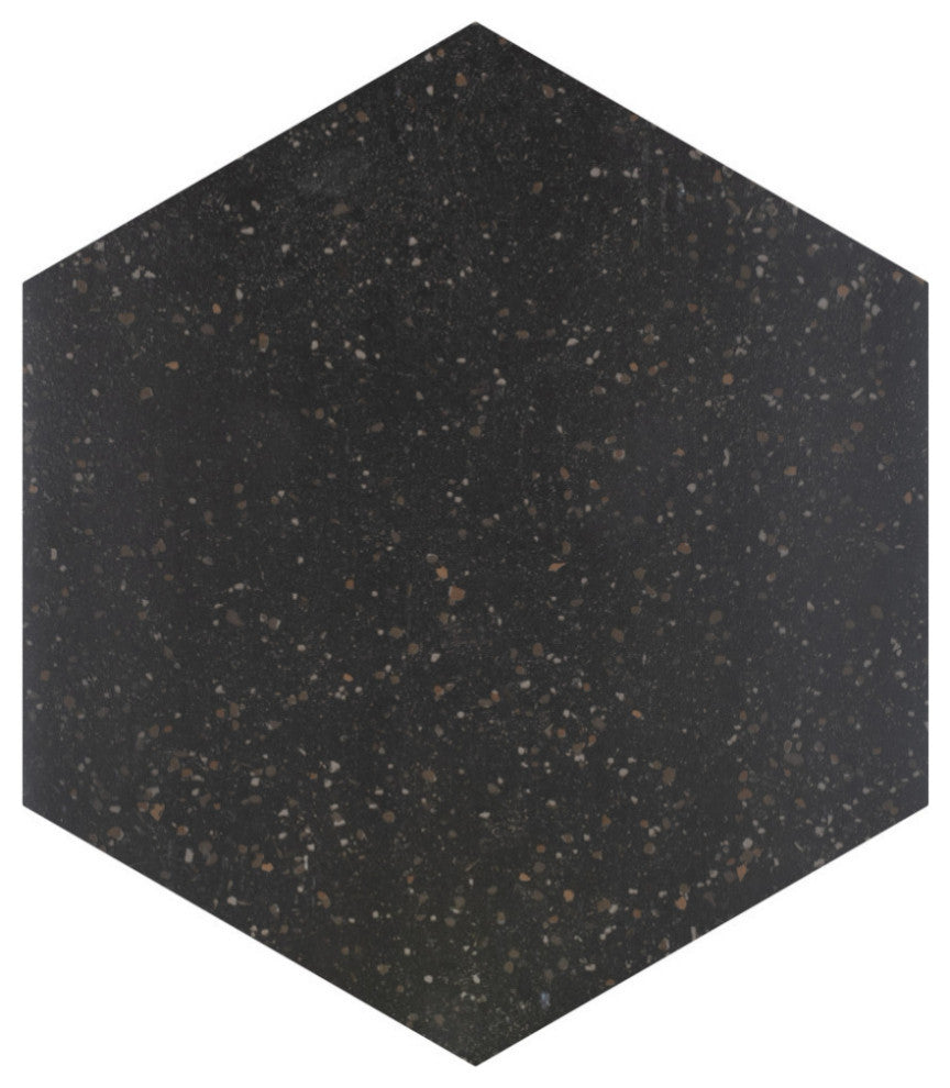 Palazzo Hex Nero Porcelain Floor and Wall Tile