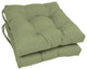 16" Solid Twill Square Tufted Chair Cushions, Set of 2, Sage Green