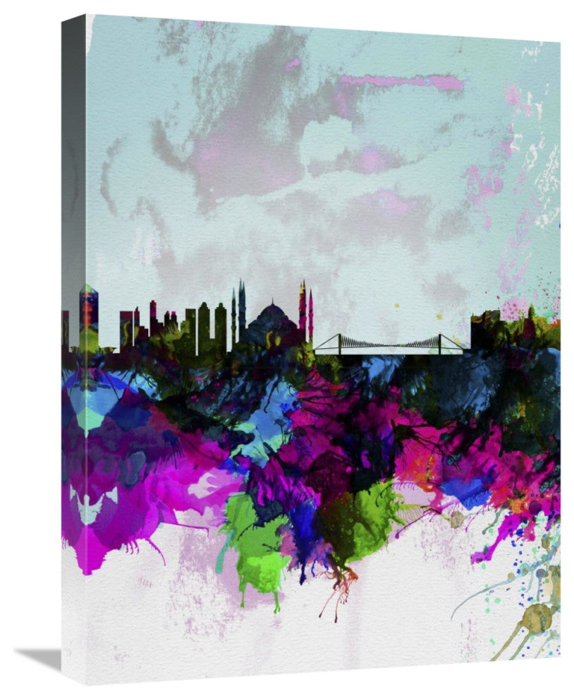 "Istanbul Watercolor Skyline" Fine Art Print