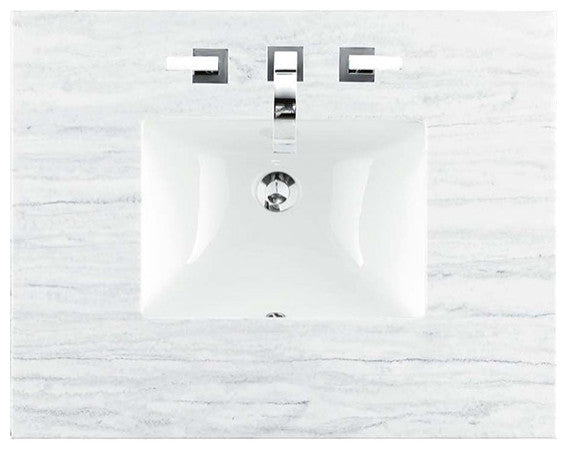 Bristol 30" Vanity, Saddle Brown, Arctic Fall Solid Surface Top
