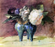 John La Farge Flowers. In a Blue Chinese Vase- of Antique Shape Wrapped Canvas