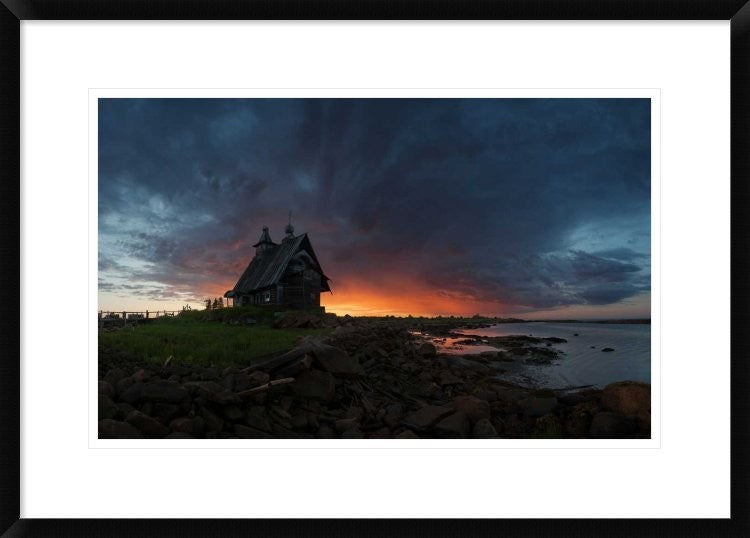 "The Old Church On The Coast Of White Sea"  by Sergey Ershov, 30x21"