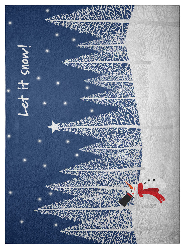 Indoor/Outdoor Wonderland WN12 Navy Machine Washable 3' x 5' Rug