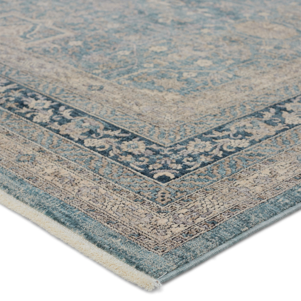 Jaipur Living Brinson Oriental Blue/ Taupe Runner Rug 3'X8'