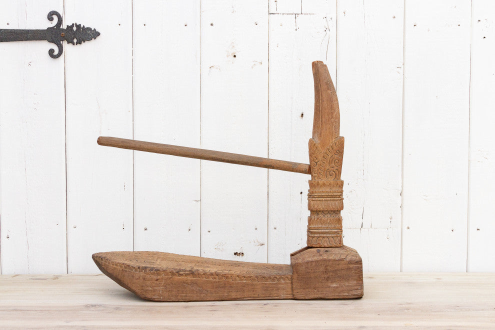 Rare Antique Carved Spinning Wheel