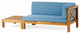 Keith Outdoor Right Arm Loveseat and Coffee Table Set, Blue/Teak