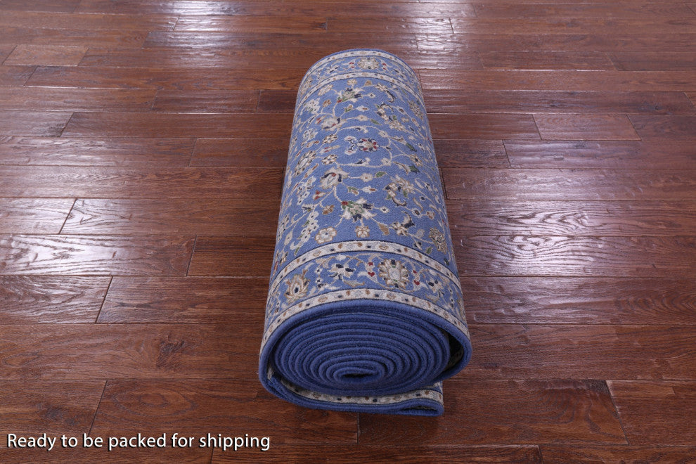 2' 7" X 21' 10" Runner Persian Nain Handmade Wool & Silk Rug - Q14884