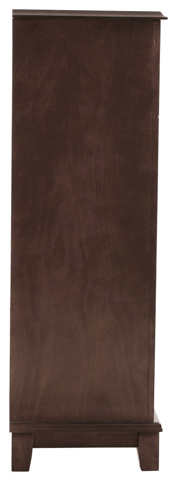 Ashford Cappuccino 5 Drawer Chest of Drawers, 40"x19"x58"