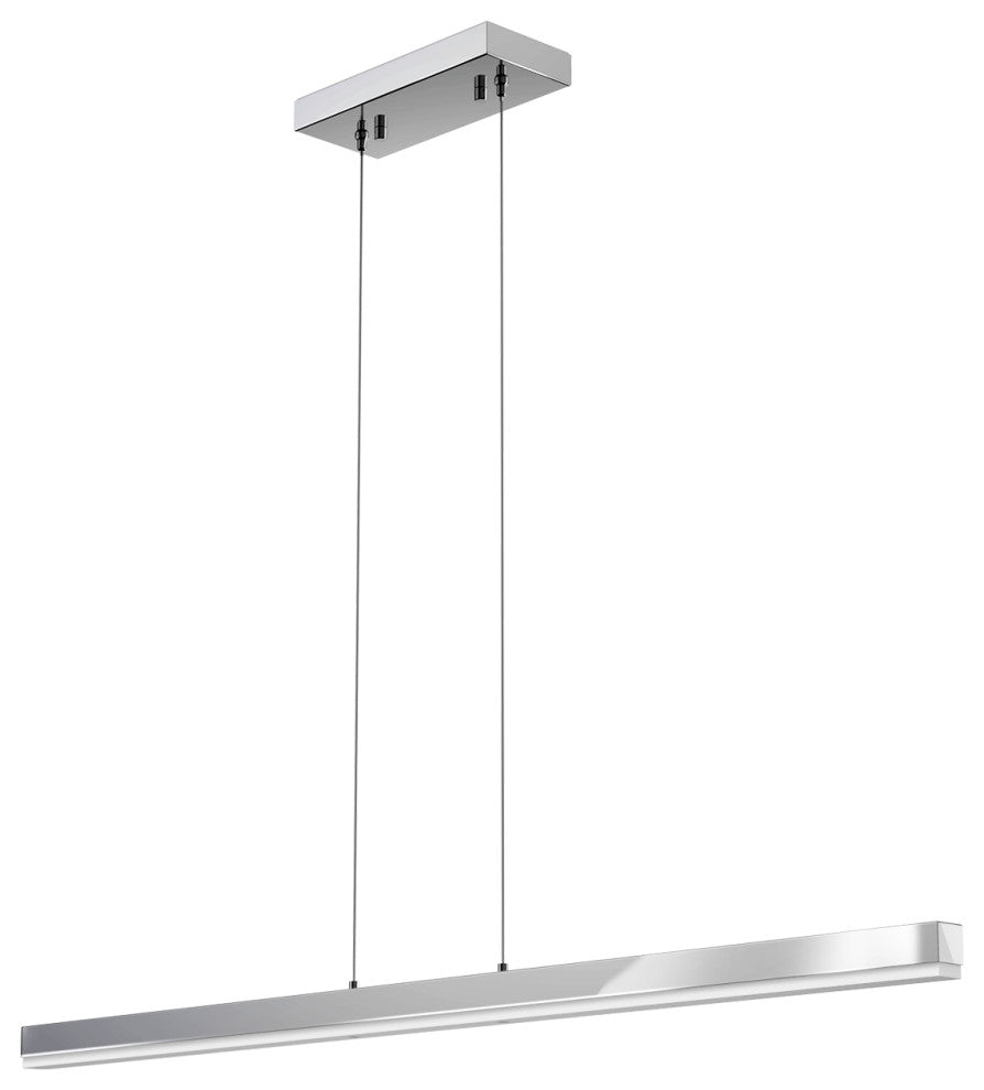 Float 48" Suspended Linear Pendant - Polished Chrome - 40W - 12T