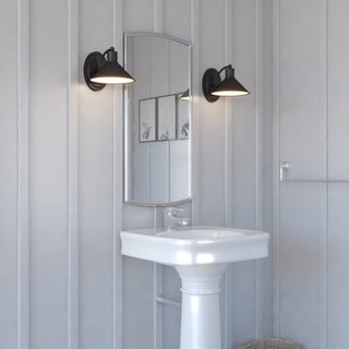 Akron 1-Light Vanity Oil Rubbed Bronze and Matte White