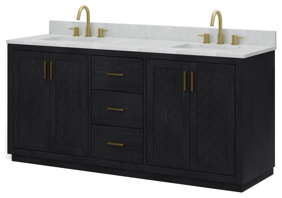 The Buchanan Bathroom Vanity, Oak, 72", Single Sink, Freestanding