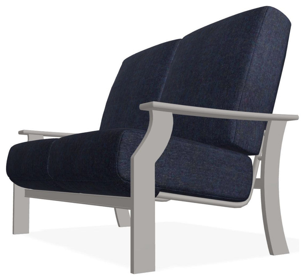 St. Catherine Deep Seat Outdoor Loveseat, Indigo/Warm Gray