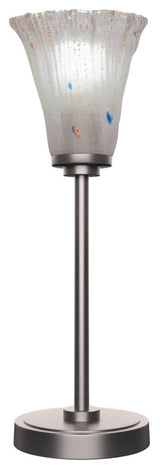 Luna 1-Light Table Lamp, Graphite/Fluted Frosted Crystal