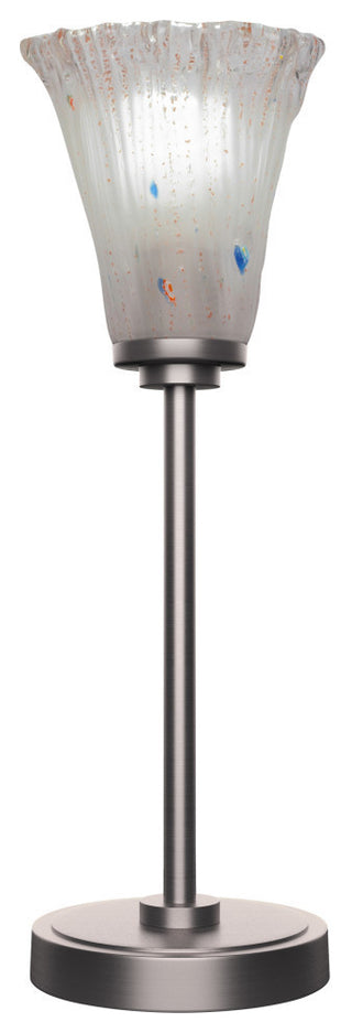 Luna 1-Light Table Lamp, Graphite/Fluted Frosted Crystal