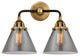 Large Cone Bath Vanity Light, Black Antique Brass, Plated Smoke, Plated Smoke