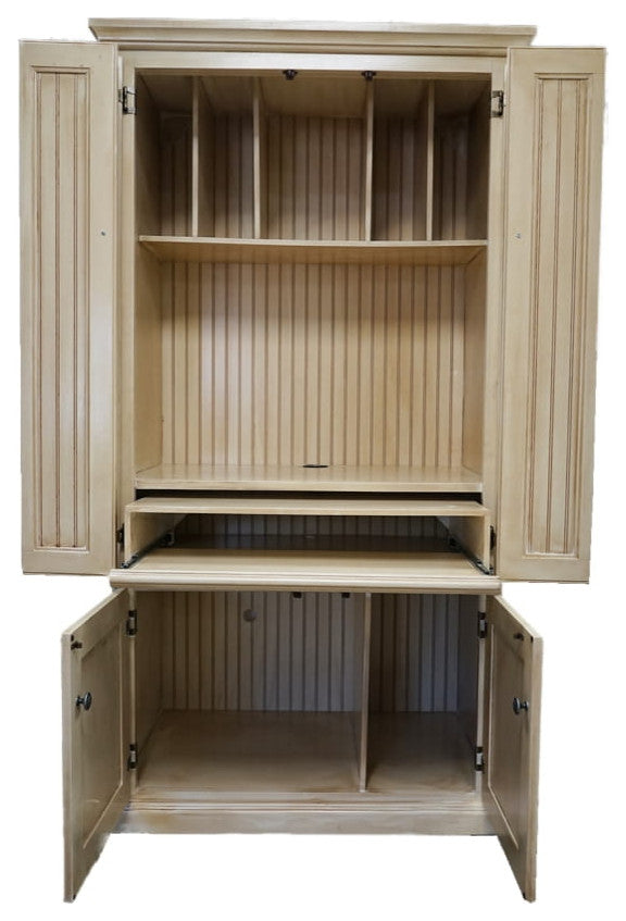 Eagle Furniture Coastal Computer Armoire Work Station, European Ivory
