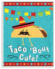 The Kids Room Taco Bout Cute Cartoon With Mustache Wall Plaque Art, 10"x15"