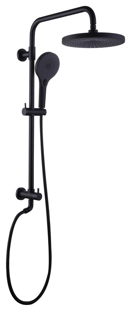 Shower System With Handheld Shower & Shower Head (Not Included Rough Valves), Matte Black