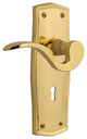 Prairie Plate With Keyhole Manor Lever, Polished Brass, Double Dummy, Non-Handed