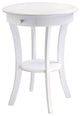 Winsome Sasha Round Solid Wood Accent Table with Drawer Curved Legs in White