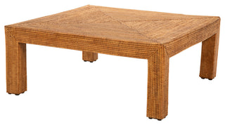 La Jolla Rattan Square Coffee Table, Honey Brown