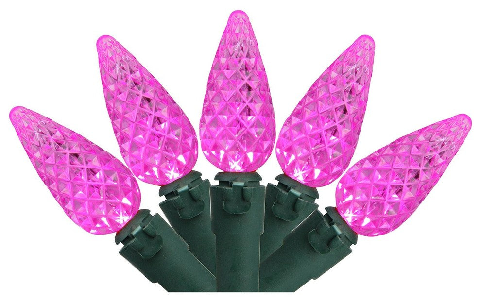 Set of 70 Pink LED C6 Christmas Lights
