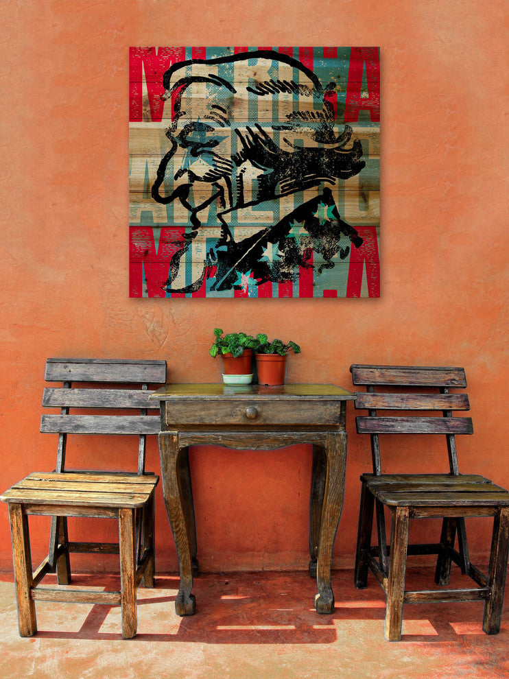 Marmont Hill, "Uncle Sam Smile" by Rick Martin Print on Natural Pine Wood, 40x40