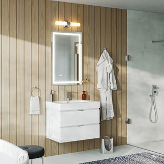 Boutique Bath Vanity, High Gloss White, 30", Single Sink, Wall Mount