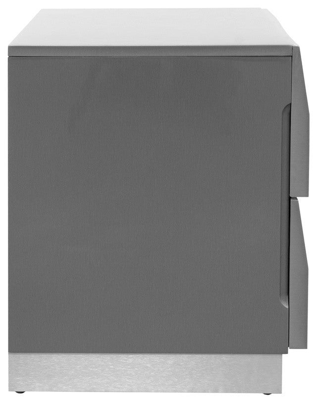 Leon 2-Drawer Gray Bedroom Nightstand