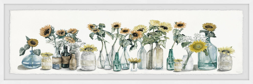 "Sunflower Centerpiece IV" Framed Painting Print