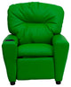 Kids Recliner With Cup Holder, Green Vinyl