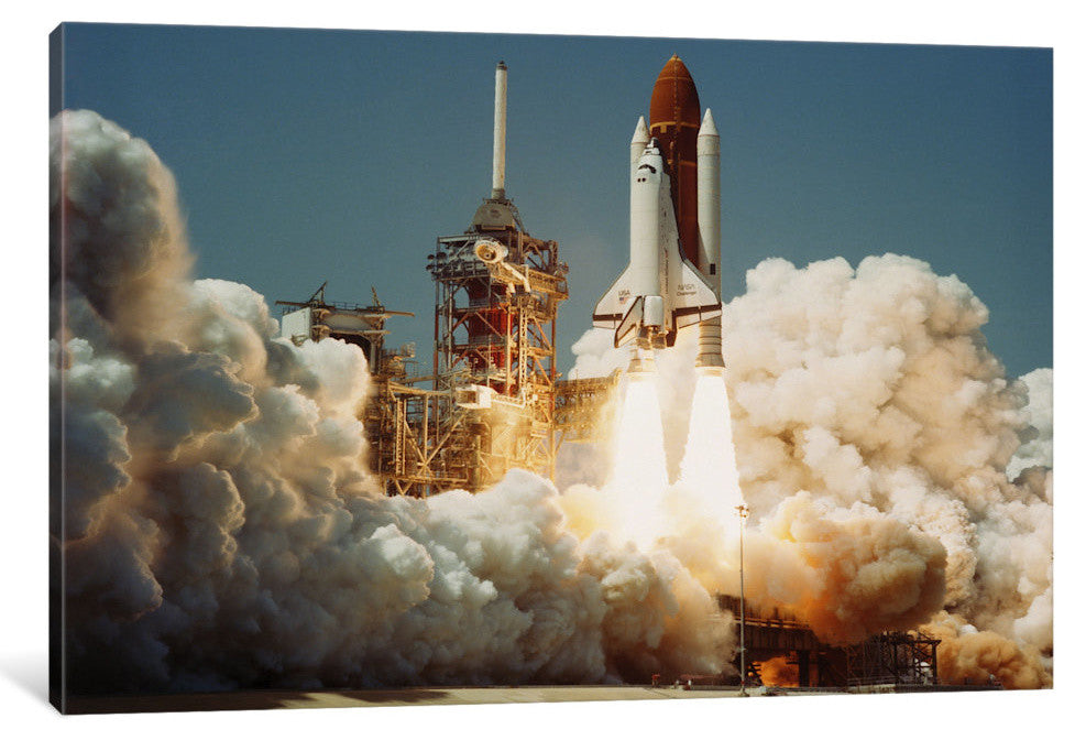 "Space Shuttle Challenger Lift Off (1983)" by NASA, Canvas Print, 40x26"