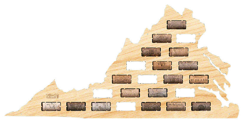 Virginia Wine Cork Map