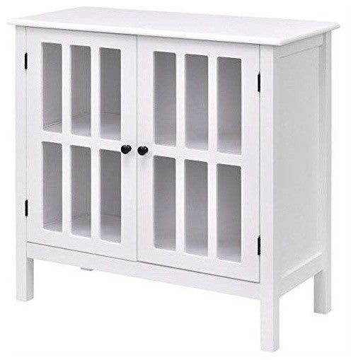 Beautiful White Wood Bathroom Storage Floor Cabinet