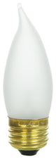Sunlite 25 Watt Flame Tip Chandelier, Medium Base, Frost