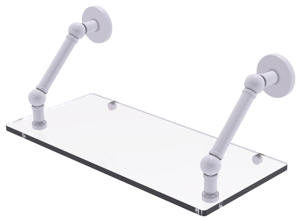 Prestige Skyline 18" Floating Glass Shelf, Matte White