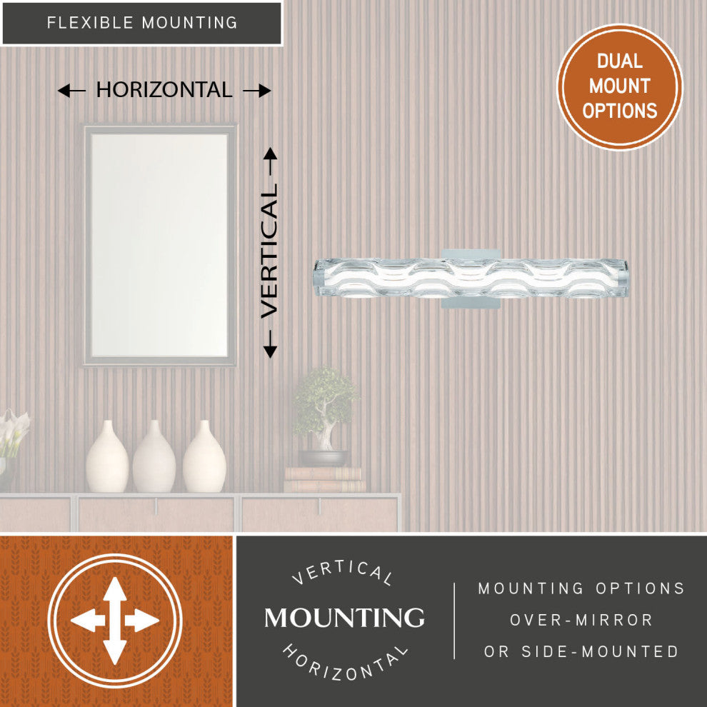 Marseille 24"W LED Vanity Chrome