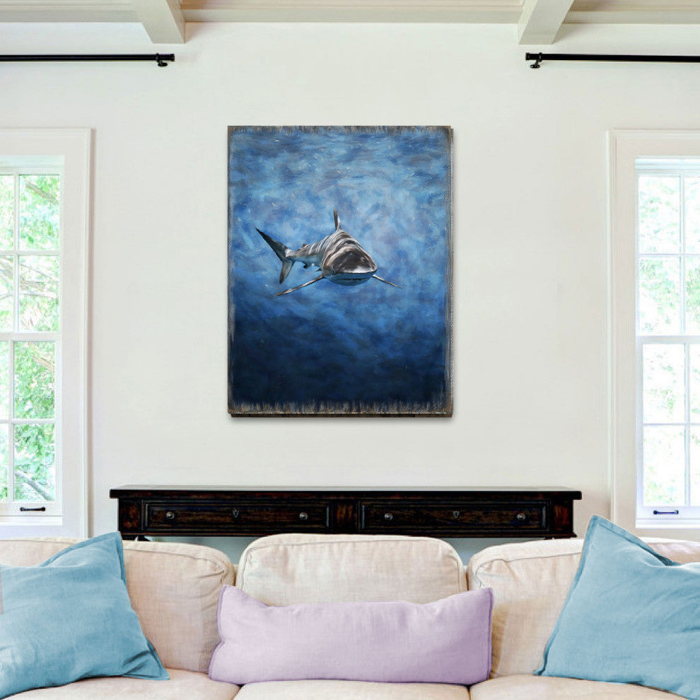 Shark Art Wooden Wall Art, X-Large 36x24