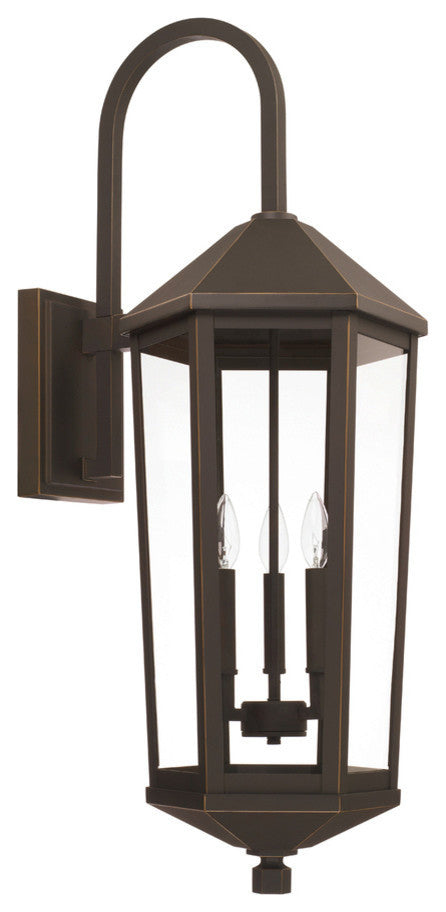 Ellsworth 3 Light Outdoor Wall Lantern, Oiled Bronze