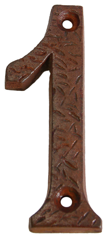 RCH Hardware Iron Rustic Country House Number, 3-Inch, Various Finishes, Rust, 1