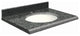 Granite 31"x22" Vanity Top, Single Faucet Hole, Blue Pearl, White Bowl