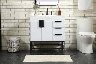 Home Living 22" Modern White-Light Bathroom Vanity