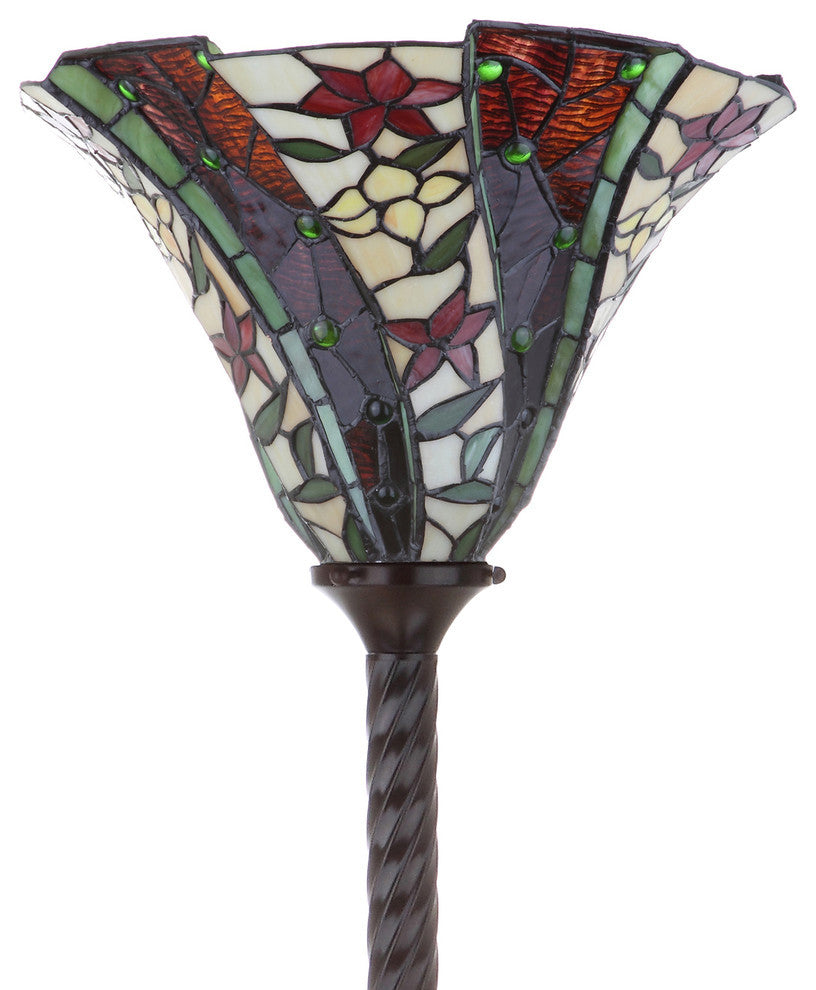 Williams Tiffany-Style 71" Torchiere Floor Lamp, Bronze