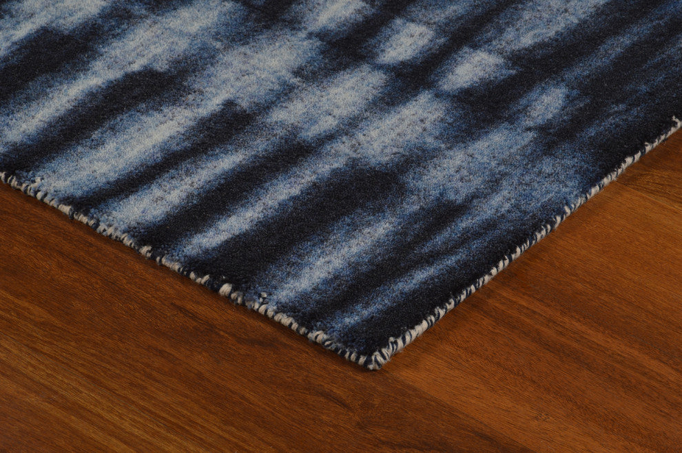 Navy Resist Contemporary Modern Area Rug, 7'6"x9'6"