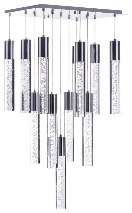 Acrylic Cylinder Chandelier// 13 Light